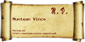 Muntean Vince névjegykártya